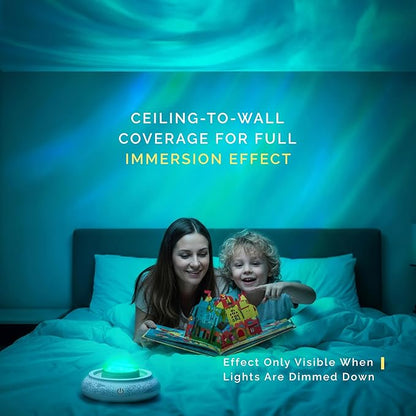 Orblux Calming Autism Sensory Light, Aurora Light Projector | 2-in-1 Globe Cover for Contained Sensory Effect or Open for Northern Lights Effect | Kids Night Projector | Calming, 15 Colors & Remote