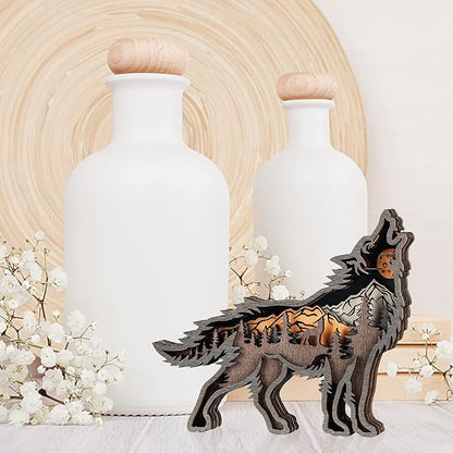 Laozai Wooden Forest Animals Wolf Decor Cabin Rustic Decor Wall Decorations Mountain decor for Bedroom Living Room Table Decorative
