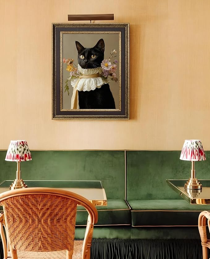 Vintage Canvas Frame for 5x7 Art Prints Oil Paintings, 1.7" Wide Open Back Wall Picture Frames for Landscape Family Animal Memorial Portraits, No Cover & Back (Gold Brown)