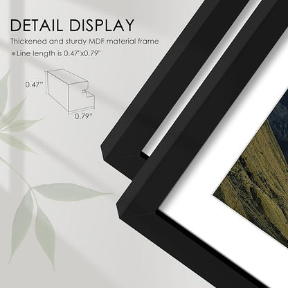 8.5x11 Picture Frame Sef of 10, Display Pictures 6x8 with Mat or 8.5 x 11 Without Mat, Photo Frame Collage for Wall Gallery Decor, Hanging or Tabletop Display, Black