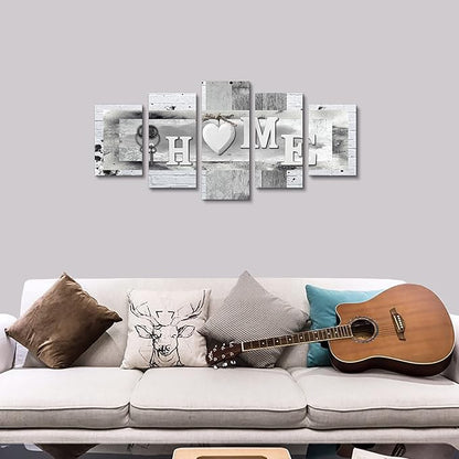 LUDUHU Love Poster - Sanctuary Vintage Canvas Print Wall Art, Rustic Vintage Sweet Home Quotes Wall picture, White Home Sweet Heart Painting, modern Family Wall Decor (F,Oversize 40x20inch)