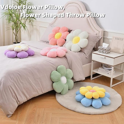 Flower Pillow, Flower Shaped Throw Pillow Cushion Seating six Petal23.62 Pink Flower PlushThrow Pillow Floor Pillows Home Decorative Seating Cushions