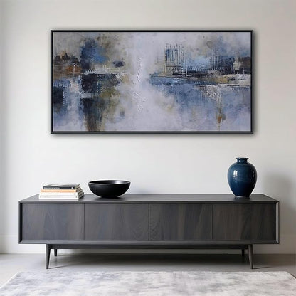 AJAZIKO Abstract Canvas Wall Art, Blue Wall Art for Living Room Modern Artwork for Walls, Pictures for Above Bed, Large Decor for Bedroom and Office Contemporary Wall Decor 20×40IN