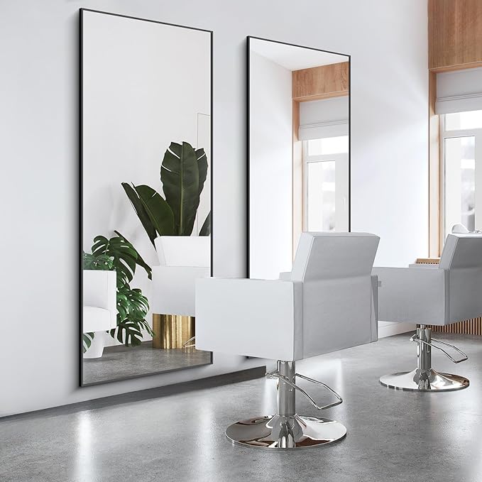 COFENY 30x72inch Bathroom Mirror, Black Rectangle Mirror with Thin Frame, Large Rectangular Wall Mirrors for Bathroom, Living Roomm, Hair Salon, Big Farmehouse Mirror Hang Horizontal/Vertical