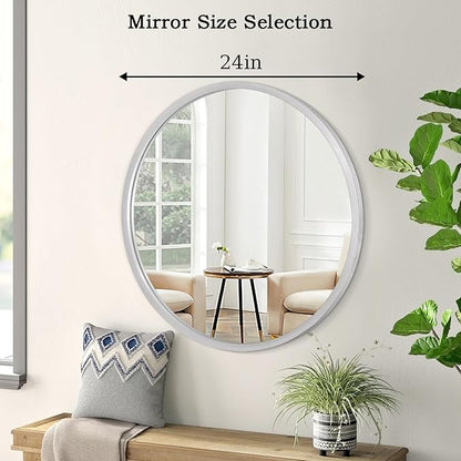 Mirrors for Wall Mirror Sliver Metals Framed Round Farmhouese Bathroom Mirror Ative Hanging Mirror for Bedroom Vanity Entryway
