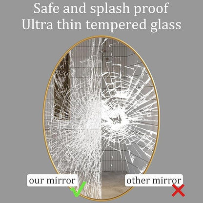 AUYHM Oval Mirrors,Oval Bathroom Mirrors,24x36 Gold Mirror for Bathroom,espejos decorativos de pared,Bathroom Mirrors for Over Sink(Gold)