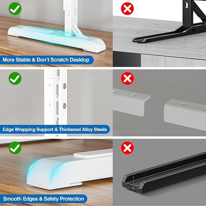 Universal TV Stand for 19-75 Inch LCD LED TVs, Height Adjustable TV Legs Replacement Hold up to 110 lbs, Table Top TV Stand Base, Max VESA 800X600mm, White