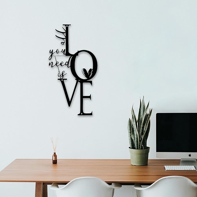 Love Wall Decor "All You Need Is Love" Sculpture, add romantic home decoration to living room, bedroom and kitchen