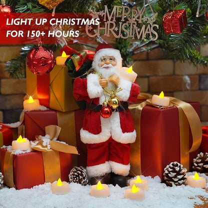 merrynights LED Candles, 50Pack Tea Lights Candle Battery Operated Bulk, Flameless Tealight Candle, Realistic Tea Lights for Christmas Halloween Wedding Diwali Decor, 1.5'' D X 1.25'' H, Warm Yellow