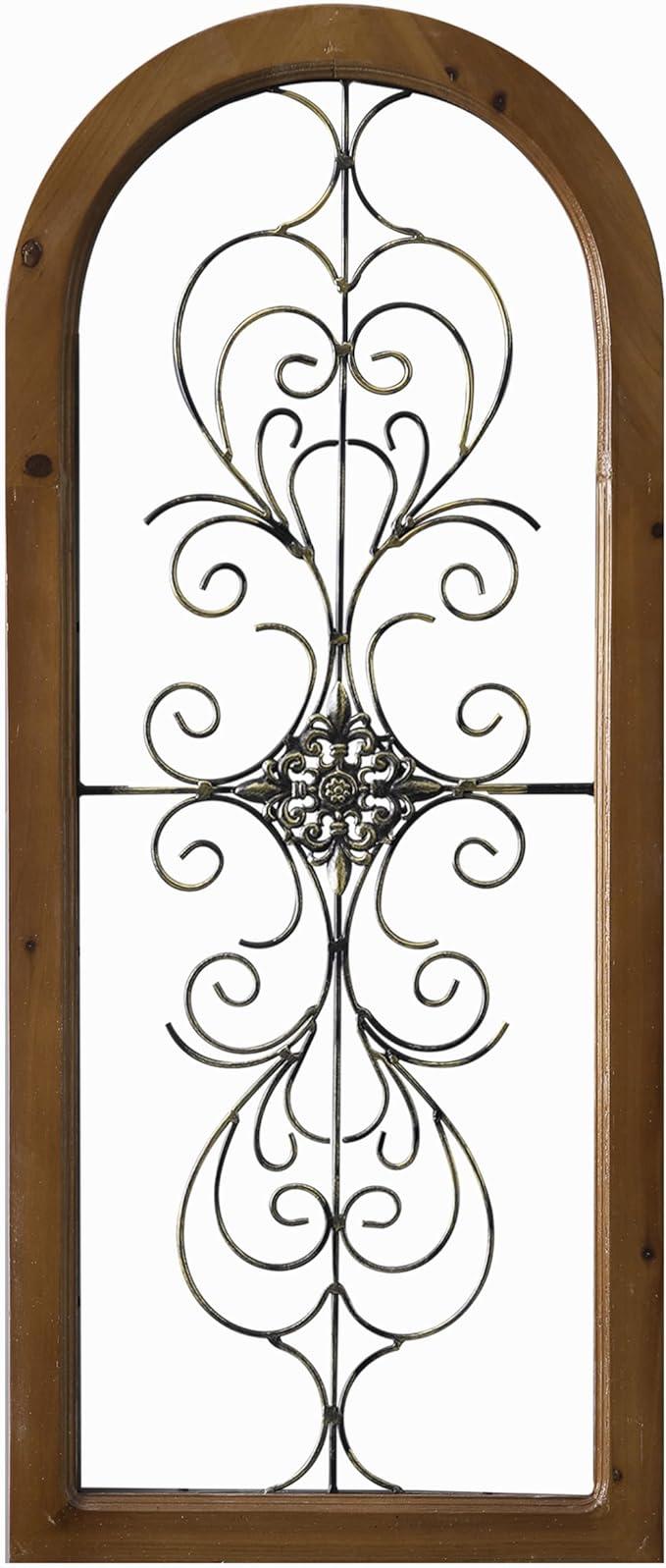 Sintosin Vintage Metal Wall Art for Living Room 13 X 32 Inches, Handmade Distressed Wooden Wall Panels with Carved Wrought Iron above Bed Decor, Farmhouse Wall Decor for Kitchen Entryway