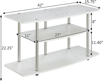 Convenience Concepts Designs2Go 3-Tier Wide TV Stand, White