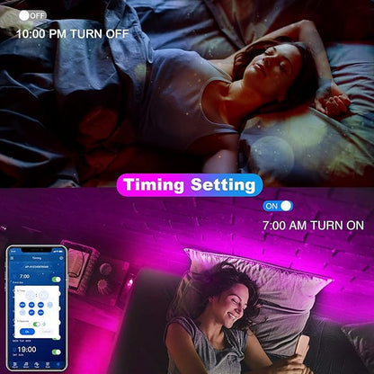 dalattin Led Strip Lights 200ft (2 Rolls of 100ft), Led Lights for Bedroom with App & Remote Control, 24V Led Lights Strip for Room & Festival Decoration