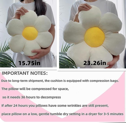 Flower Pillow, Cute Daisy Decorative Throw Pillow Cushion 15.75" White Home Decorative Pillows for Bed, Sofa, Couch