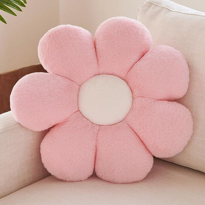 Xuyier Flower Pillow, Decorative Throw Pillow, 19.6“ Cute Daisy Pillow, Aesthetic Fun Decor Pillows for Bed, Flower Shaped Accent Cozy Pillow for Couch