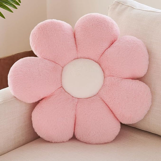 Xuyier Flower Pillow, Decorative Throw Pillow, 19.6“ Cute Daisy Pillow, Aesthetic Fun Decor Pillows for Bed, Flower Shaped Accent Cozy Pillow for Couch