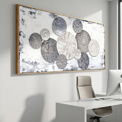 Wall Art Floral Rustic Wall Decor Brown and Grey Canvas Painting Abstract Wall Art for Bedroom Living Room Dining Room Home Office Decor 24"x48" with Framed
