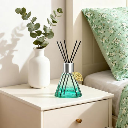 Azulfra Reed Diffuser Set, Eucalyptus Scented Diffuser for Home, Home Fragrance Scent Essential Oil Stick Diffuser for Room Shelf Decor, 3.4 oz
