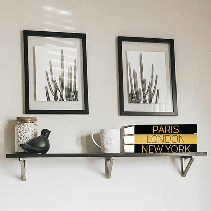 AZEZO Set of 3 Decorative Books for Home Decor – Decorative Hardcover Display Faux Books for Bookshelf and Coffee Table – Black and Gold Foiled – Paris London New York Themed