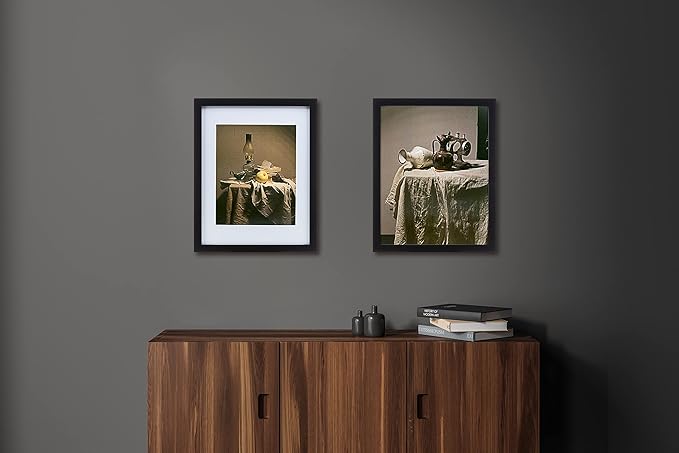 HEART ART 11x14 Picture Frame Set - 9 Frames For 8x10 Pictures, Gallery Wall Display, Black