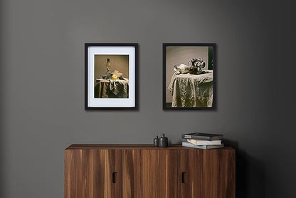 HEART ART 11x14 Picture Frame Set - 9 Frames For 8x10 Pictures, Gallery Wall Display, Black
