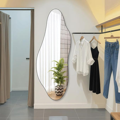 QDSSDECO Full Length Mirror 63"x24" Irregular Wall Mirror Star Frameless for Living Room Bathroom Bedroom Entryway Decor