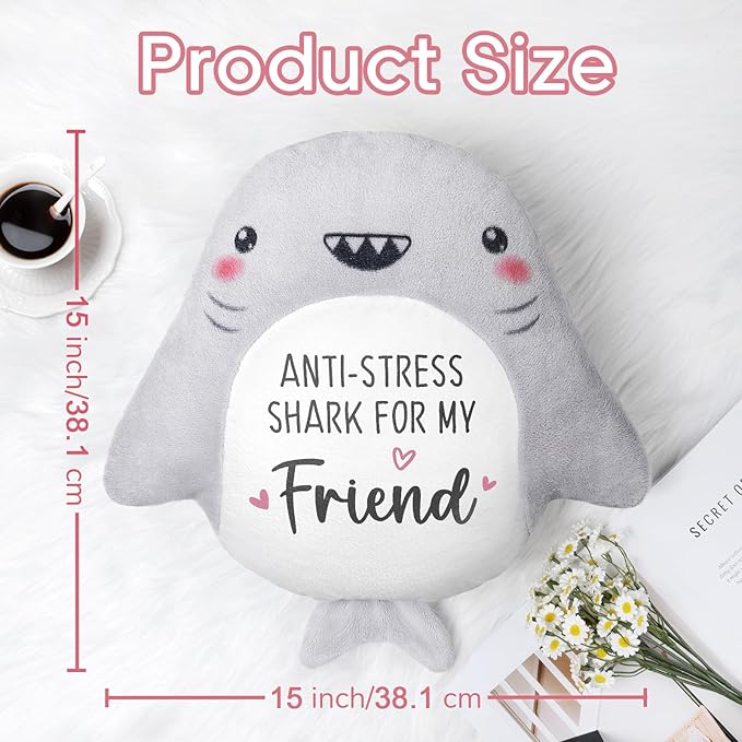 Best Friend Birthday Gifts for Women - Friends Pillow, Friendship Bestie Gifts for Women, Easter Birthday Gift for Woman Friendship Best Friend Bestie Teen, Shark Hug Pillow