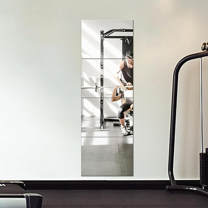 Delma Wall Mirror Full Length,Mirror Tiles,Full Body Mirrors for Home Gym(Glass,16x12''-4PCS),Over The Door,Entryway,Living Room,Bedroom,(Glass - 16'' x 12'' - 4PCS)
