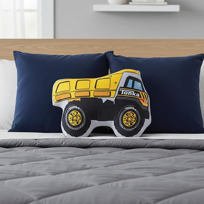Northwest Hasbro Tonka Dumper Cloud Pillow, Plush Comfort for Kids Adults, Bedroom Playroom Decor, Spot Clean, 12 Inch