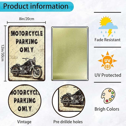 Motorcycles Metal Tin Sign The Day I Stop Riding Will Be Tin Poster Motorcycles Wall Decor Home Garage Accessories Office Man Cave Bedroom Decor 12x8 Inch