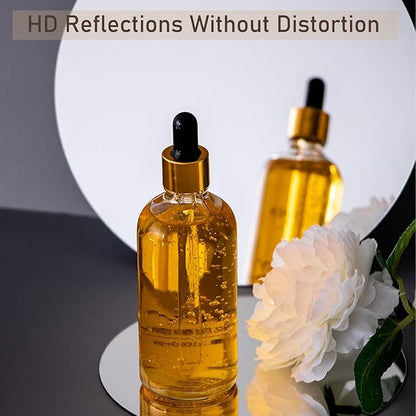 12'' Round Glass Mirror HD Large Makeup Circle Mirror for Wall Decor, Bathroom, Bedroom, Vanity, Living Room etc,