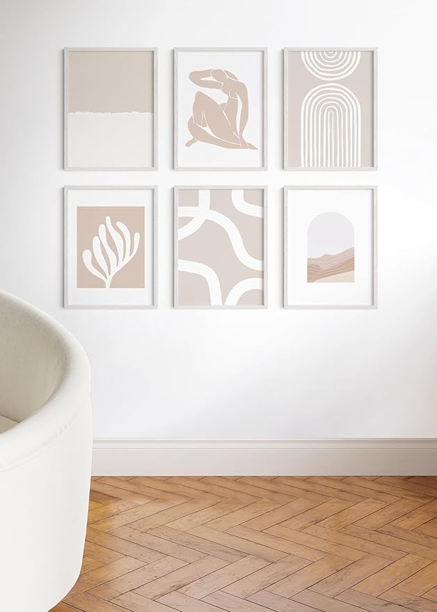 HAUS AND HUES White Oak Wood 18x24 Picture Frames - Set of 9, Modern Frames for Posters and Wall Display