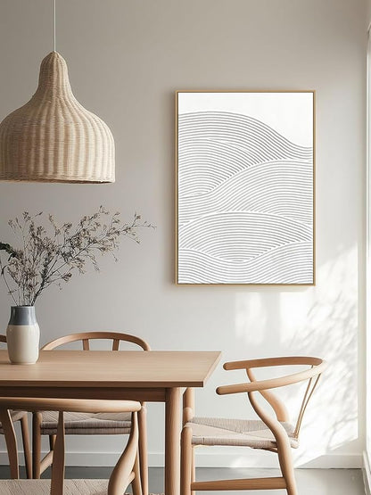 Framed 3-Piece Neutral Abstract Textured Wall Art – Modern Boho Wall Décor for Living Room, Bedroom & Bathroom – Large 3D Framed Artwork for Contemporary Home Décor，20 x 28 inches x3 pieces