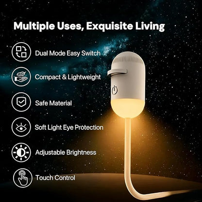 2-in-1 Galaxy Projector Night Light, USB Powered with Flexible Gooseneck & Touch Control for Bedroom, Car (5 Pieces-B)