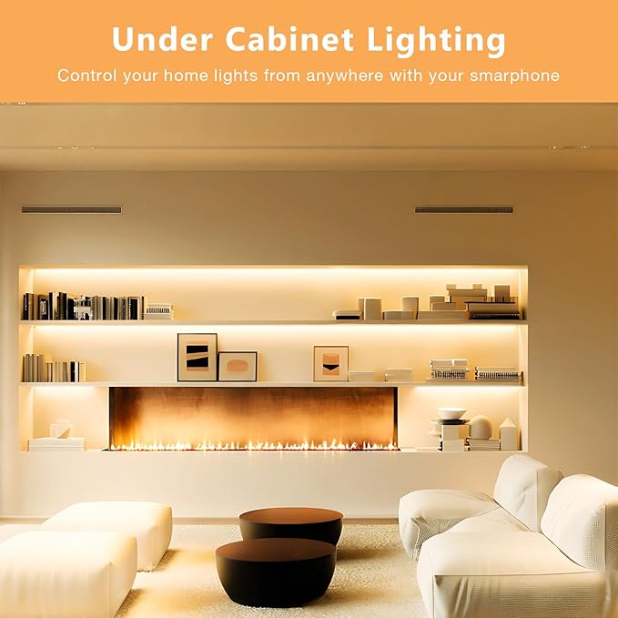 DAYBETTER Under Cabinet Lighting, 10 PCS Under Cabinet Lights, 2700K-6500K Tunable White LED Strip Lights with APP, Dimmer, 24V Power Adapter, LED Lights for Bedroom, Kitchen, Shelf, Counter, 16.4ft