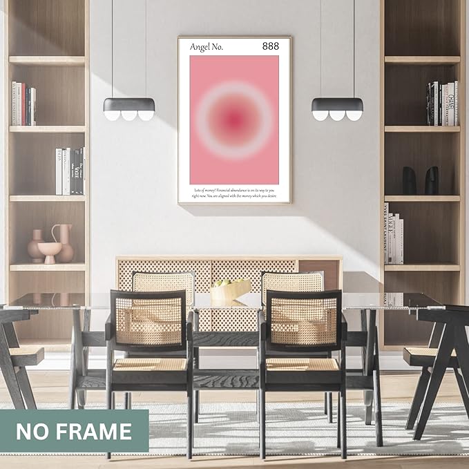 Gradient Aura Angel Numbers Poster Sets for Room Aesthetic Inspirational Quotes Wall Art Paintings Abstract Minimalist Room Wall Decor - 11x17in LAMINATED - No Frame (777, 888, 999 - Angel Numbers)