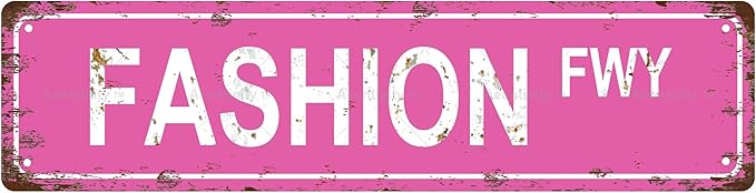 FASHION FWY GIRLS WOMEN Metal Tin Street Sign Bar Cafe Garage Cave Home Room Wall Bathroom Farmhouse Garden Porch Patio Decor, 16 x 4 Inch