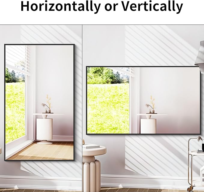 DESBING Black Bathroom Mirror for Wall, 30x50 Inch Rectangle Mirrors with Metal Frame, Modern Vanity Wall Mirror Decor for Entryway Hangs, Bathroom Living Room Horizontal or Vertical