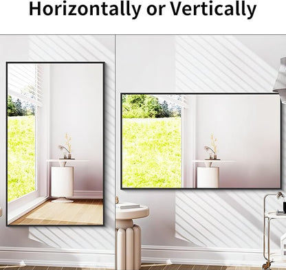 DESBING Black Bathroom Mirror for Wall, 30x50 Inch Rectangle Mirrors with Metal Frame, Modern Vanity Wall Mirror Decor for Entryway Hangs, Bathroom Living Room Horizontal or Vertical