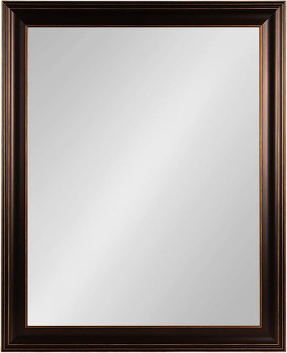 Kate and Laurel Galiano Traditional Framed Rectangle Bathroom Vanity Mirror, 27 x 33, Bronze, Classic Rectangular Bathroom Mirror for Over Sink or for Use as Entryway or Living Room Decor