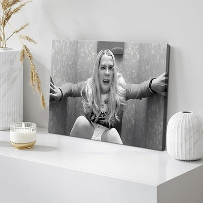 Framed Funny Movie Bathroom Canvas Wall Art Set of 2 – Black and White Vintage Comedy Movies Wall Decor, Humor White Chicks Posters Prints for Bathroom Toilet Humour Signs – 16x24in