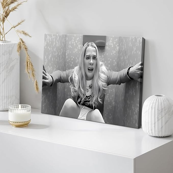 Framed Funny Movie Bathroom Canvas Wall Art Set of 2 – Black and White Vintage Comedy Movies Wall Decor, Humor White Chicks Posters Prints for Bathroom Toilet Humour Signs – 12X16in