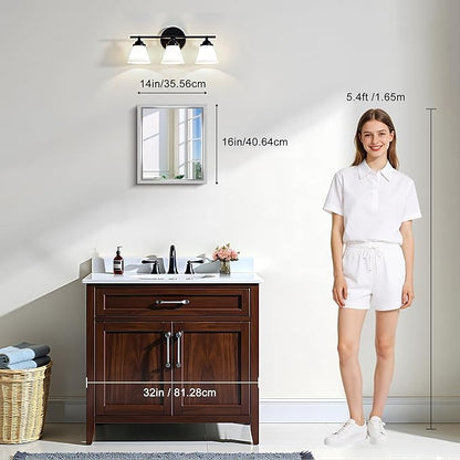 CIRCUMI 14"x16" Brushed Silver Mirror with Chunky Box Metal Frame, Bathroom Mirror for Vanity Remodel & New Home, Living Room, Entryway, Rectangular Wall Mirror, Tempered Glass, Vertical or Horizontal