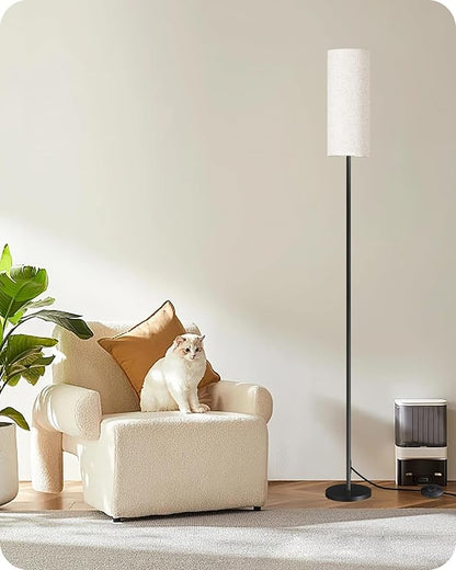 2 Pack Floor Lamp, Pole Lamp with Foot Switch, Modern Standing Lamp, Minimalist Freestanding Lamp (Bulb Not Included), for Living Room, Bedroom Office, Black and Beige, E16LDP205