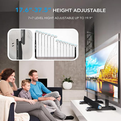 AX WABER Table Top TV Stand with Height Adjustable TV Legs Replacement for Most 37-86 Inch Flat Curved TVs,Steel TV Base Feet Holds up to 150 lbs with Cable Management, Max VESA 800x600mm Black