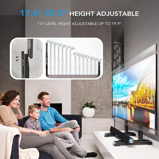AX WABER Table Top TV Stand with Height Adjustable TV Legs Replacement for Most 37-86 Inch Flat Curved TVs,Steel TV Base Feet Holds up to 150 lbs with Cable Management, Max VESA 800x600mm Black