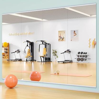 Hasipu Home Gym Mirror 71" L x 36" W - 1PC Large Full Body Mirror for Yoga, Fitness, Garage, Dance Studio, Wall-Mounted, 0.16in Tempered Glass Frameless