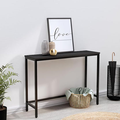 Timberer 39.4” Console Table, Hallway Entrance Table Sofa Table Behind Couch, for Living Room, Entryway, Easy Assembly, Accent Table, Black