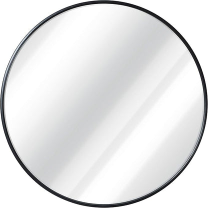 HBCY Creations Round Mirror, Black 24 inch Wall Mirror for Entryway, Bathroom, Living Room and More, Modern Minimalist Mirror for Both Rustic and Boho Design and Decor