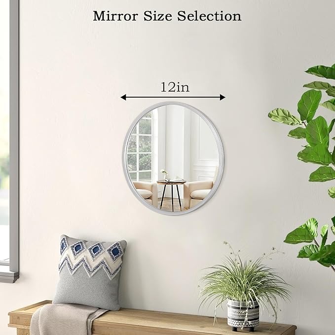 Mirrors for Wall Mirror Sliver Metals Framed Round Farmhouese Bathroom Mirror Ative Hanging Mirror for Bedroom Vanity Entryway