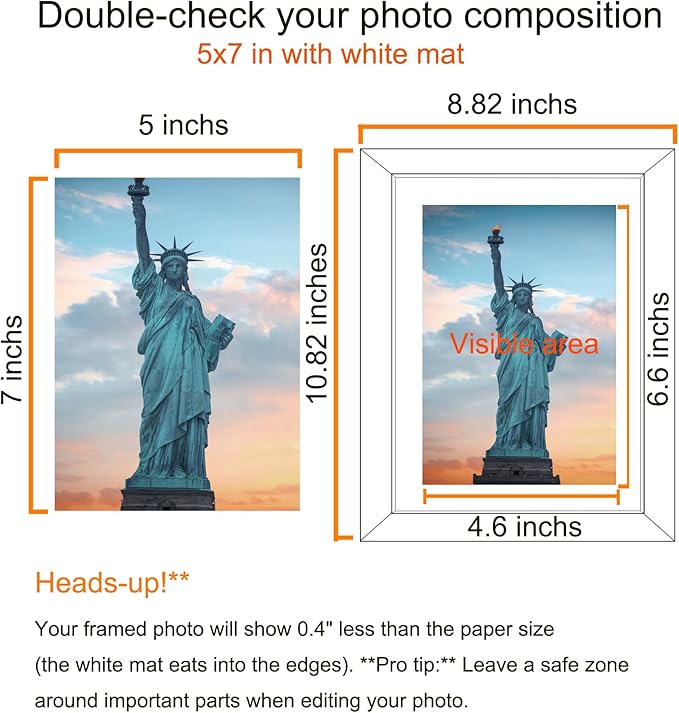 SESEAT 8x10 Picture Frame Set of 10, Display Pictures 5x7 with Mat or 8x10 Prints without Mat, Wall Mounting or Tabletop,Black